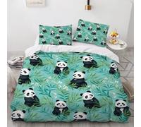 HABEAT 3D Print Panda Super King Duvet Cover 220x260cm 3 Pieces Bamboo Bedding Set Zipper Closure Soft and Warm Comfort Microfiber Quilt Cover with 2 Pillowcase 50×75cm（wmy 5-6）