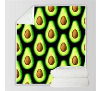 HABEAT 3D Printed Avocado Blanket Teenager Adults 150x200cm Microfiber Soft Warm Fluffy Lightweight Avocado Flannel Throw Blanket for Bed Sofa Bedroom and Camping（style 17-12）