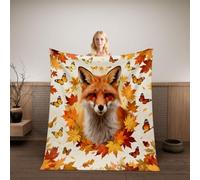 HABEAT 3D Printed Fox Blanket Teenager 130x150cm Microfiber Soft Warm Fluffy Lightweight Animals Fox Flannel Throw Blanket for Bed Sofa Bedroom and Camping（WMY 2-8）