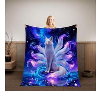 HABEAT 3D Printed Fox Blanket Teenager Adults 180x220cm Microfiber Soft Warm Fluffy Lightweight Starry Sky Flannel Throw Blanket for Bed Sofa Bedroom and Camping（WMY 7-6）