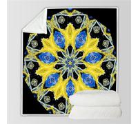 HABEAT 3D Printed Mandala Blanket 100x130cm Microfiber Soft Warm Fluffy Lightweight Retro Floral Flannel Throw Blanket for Bed Sofa Bedroom and Camping（style 22-1）