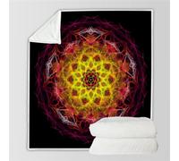 HABEAT 3D Printed Mandala Blanket 100x130cm Microfiber Soft Warm Fluffy Lightweight Retro Floral Flannel Throw Blanket for Bed Sofa Bedroom and Camping（style 8-7）