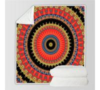 HABEAT 3D Printed Mandala Blanket Teenager 130x150cm Microfiber Soft Warm Fluffy Lightweight Retro Floral Flannel Throw Blanket for Bed Sofa Bedroom and Camping（style 7-8）