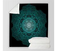 HABEAT 3D Printed Mandala Blanket Teenager Adults 150x200cm Microfiber Soft Warm Fluffy Lightweight Retro Floral Flannel Throw Blanket for Bed Sofa Bedroom and Camping（style 9-8）