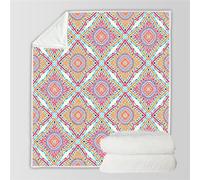 HABEAT 3D Printed Mandala Blanket Teenager Adults 180x220cm Microfiber Soft Warm Fluffy Lightweight Retro Boho Flannel Throw Blanket for Bed Sofa Bedroom and Camping（style 12-8）