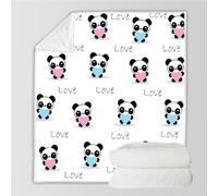 HABEAT 3D Printed Panda Blanket 100x130cm Microfiber Soft Warm Fluffy Lightweight Cartoon Panda Flannel Throw Blanket for Bed Sofa Bedroom and Camping（style 30-19）