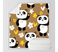 HABEAT 3D Printed Panda Blanket Teenager Adults 200x200cm Microfiber Soft Warm Fluffy Lightweight Cartoon Panda Flannel Throw Blanket for Bed Sofa Bedroom and Camping（style 18-13）