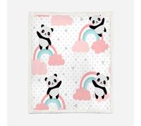 HABEAT 3D Printed Panda Sherpa Blanket 100x130cm Microfiber Soft Warm Fluffy Push Cute Rainbow Throw Blanket for Bed Sofa Bedroom and Camping（style 64-11）