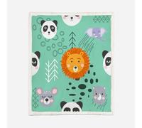 HABEAT 3D Printed Panda Sherpa Blanket Adults 150x200cm Microfiber Soft Warm Fluffy Push Cute Panda Throw Blanket for Bed Sofa Bedroom and Camping（style 79-9）