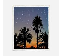 HABEAT 3D Printed Starry Sky Sherpa Blanket 100x130cm Microfiber Soft Warm Fluffy Push Palm Trees Throw Blanket for Bed Sofa Bedroom and Camping（style 147-10）