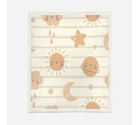 HABEAT 3D Printed Starry Sky Sherpa Blanket 100x130cm Microfiber Soft Warm Fluffy Push Sun Moon Throw Blanket for Bed Sofa Bedroom and Camping（style 147-19）