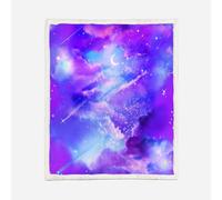 HABEAT 3D Printed Starry Sky Sherpa Blanket Adults 150x200cm Microfiber Soft Warm Fluffy Push Starry Sky Throw Blanket for Bed Sofa Bedroom and Camping（style 132-11）