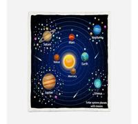 HABEAT 3D Printed Starry Sky Sherpa Blanket Teenager 130x150cm Microfiber Soft Warm Fluffy Push Planets Universe Throw Blanket for Bed Sofa Bedroom and Camping（style 143-9）
