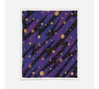 HABEAT 3D Printed Starry Sky Sherpa Blanket Teenager 130x150cm Microfiber Soft Warm Fluffy Push Starry Sky Throw Blanket for Bed Sofa Bedroom and Camping（style 134-11）