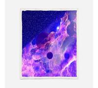 HABEAT 3D Printed Starry Sky Sherpa Blanket Teenager 130x150cm Microfiber Soft Warm Fluffy Push Starry Sky Throw Blanket for Bed Sofa Bedroom and Camping（style 133-7）