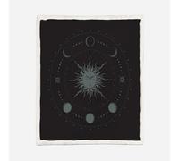 HABEAT 3D Printed Starry Sky Sherpa Blanket Teenager 130x150cm Microfiber Soft Warm Fluffy Push Sun Moon Throw Blanket for Bed Sofa Bedroom and Camping（style 136-10）