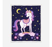 HABEAT 3D Printed Unicorn Sherpa Blanket Kids 100x130cm Microfiber Soft Warm Fluffy Push Starry Sky Horse Throw Blanket for Bed Sofa Bedroom and Camping（style 8-17）