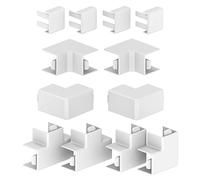 Habengut Accessory Set (4x ES, 2x IE, 2x AE, 2x FW, 2x T-Piece) for Mounting the Cable Duct 15 x 15 mm, Colour: White