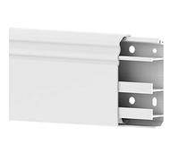 Habengut Berlin Profile Skirting Board 3 m PVC with Integrated Cable Duct White Height 80 mm 2 Pieces of 1.5 m