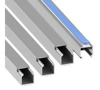 Habengut Cable Duct (Self-Adhesive) 15 x 15 mm PVC Colour: Silver Length 4 m (4 x 1 m Length)