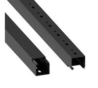 Habengut - Cable duct (with bottom mounting hole), 40 x 40 mm, PVC, colour: black, length 1 m
