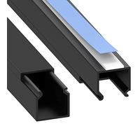 Habengut Mini Cable Duct, Black, 15 x 15 mm, Flat, Self-Adhesive TV Cable Duct for Wall & Gaming Setup, No Drilling, 2 x 1 m - Hide Cables, Paintable PVC