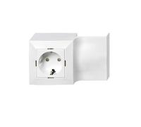 Habengut surface-mounted socket unit (freely positionable) for cable duct 22x12 mm, colour: white, 1 piece