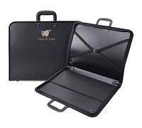 Habercrafts A2 Portfolio Case Art Folder Artist Presentation Carry Case Portfolio Carrying Strap Water Resistant Vinyl Storage Pocket Protection Zip Bag 45.5 x 62.5 x 3.8 Deep (A2 Art Portfolio)