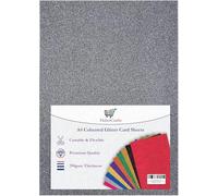 A4 Black Glitter Card Glitter Paper Non Shed Sparkle Craft Sheets Sparkle Card 250gsm Bling Crafting Card Glitter Cardstock Acid Free (Black - 10 Sheets)