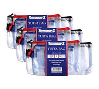 Assorted Tuff Bag Zip Wallet Clear Plastic Wallets Zipped Pouch File Folder Water Resistant Reinforced Heavy Duty Mesh Bags (Mini/DL/A6-3 Pack)