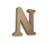 Habercrafts Large Wooden MDF Letter N (13cm High x 2cm Deep) - 1 Piece - Engineered Wood - 3D Wooden Letter