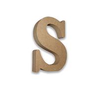 Habercrafts Large Wooden MDF Letter S (13cm High x 2cm Deep) - 1 Piece - Capital Letter - Perfect for Home Decor, Parties & Weddings