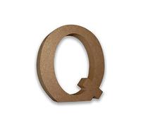 Habercrafts MDF Letters Wooden for Crafts Letter Q (Large 13cm High x 2cm Deep) MDF Letters Large Free Standing Wooden Letters MDF Letters for Crafts Personalised Names & Decor, Brown, HC_3DLETTERS_Q