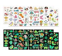 Habett Tattoo Children Girls Boys 100+ Luminous Tattoo Children's Set Stickers, Skin-Friendly Temporary Children's Tattoos Perfect for Children's Birthday Party Favours Small Gifts for Children