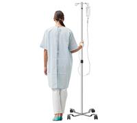 HABEWLU IV Pole with Wheels Medical Portable IV Stand Pole, IV Bag Stand with Removable IV Bag Holder, 47 to 85 Adjustable Height Pole, with 2 Hook & 4 Caster Steel Base