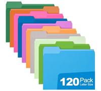 HABGP 120 Pcs Manilla Folders 8.5 x 11 Inch, 1/3-Cut Tab Colored File Folders Letter Size, Paper Folders Aesthetic, School Business Office Manila File Folders for Documents (Morandi)