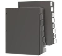 HABGP 16Pcs/2 Set 3 Ring Binder Dividers with Tabs, 16 Pcs Dividers for 3 Ring Binder, Black Plastic Paper Protectors, Sturdy Letter Size Page Dividers 3 Hole Punch Index Divider for School Office