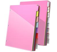 HABGP 16PCS/2 Set 3 Ring Binder Dividers with Tabs, Dividers with Clear Front Pockets and Tabs for 3 Ring Binder, 8 Tab Folder Dividers, Three Ring File Dividers with Tabs,Tabbed Index Dividers