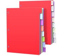 HABGP 16Pcs/2 Set 8 Tab Dividers for 3 Ring Binder, Colorful Binder Dividers with Tabs, 3 Ring Page Folder Dividers, 16 Pcs Plastic Tabbed File Dividers with Tabs, Three Ring Binder Index Dividers