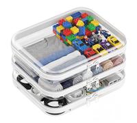 habgp 3 PCS Clear Hard Shell Zipper Case, Hard Plastic Zipper Pouches Diaper Bag Toy Organizer, Resistant Storage Organizer Box for Travel, Makeup Bag, Toiletry Bag, Electronics & Pencil Pouches