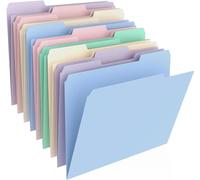 HABGP 9 Pcs Colored File Folders, 8.5 x 11 Inch, 1/3-Cut Tab, Letter Size, Plastic, Morandi Color