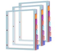 HABGP Binder Dividers with Tabs,8 Tab Dividers for 3 Ring Binder, Multi-Colored Page Binder Dividers Letter Size Plastic File Folder Pastel Color for Notebook School, 3 Hole Punch, 3 Set Total 24 Pcs