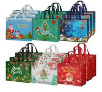 habgp Large Christmas Gift Bags 18 Pack, Reusable Gift Tags Non-Woven Christmas Gift Bags with Handles for Gifts Holiday Xmas Party Gifts Wrapping Shopping Favors