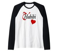 Habibi My Love Arabic English Script Gifts Men Women Kids Raglan Baseball Tee