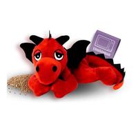 Habibi Plush Classic - 1864 Lucky Dragon Red/Black with Millet Grain Filling, Heat Cuddly Toy for Warming in the Microwave/Oven