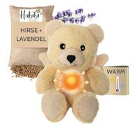 Habibi Premium MIDI Deluxe - Heat Cushion / Stuffed Toy for Babies and Children - 2032 Mini Guardian Angel Bear, Removable Millet Filling, for Warming in the Microwave, Also Suitable for Adults