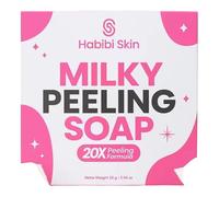 Habibi Skin Essential Milky Peeling Soap 50g X 20 Bars | Exfoliating & Brightening | Lactic & Glycolic Acid | Alpha Arbutin & Glutathione | Deep Hydration with Virgin Coconut Oil
