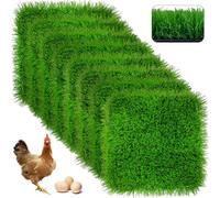 HABISI 8 Pack Chicken Nesting Pads-12×12",Washable Thicken Artificia Grass Nesting Box Liners Pee Pads Reusable Laying Eggs Bedding for Chickens Coop Pet Outdoor Indoor