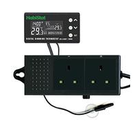 HabiStat Digital Temperature Thermostat Timer (600W) - Reptile Vivarium Temperature Controller with Dual Socket Waterproof Sensor, Heat Mat Heater with Lighting & Timer