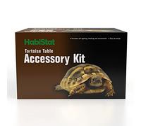 Habistat - Tortoise Table Accessory Kit - Includes Reflector Clamp, UV Basking Lamp, Compact Thermometer, Tortoise Pool x2, Earth Pro-A, Earth Pro CA, Flowerboost & Cleaner - Easy Set Up